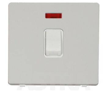 Screwless White 20A DP Switch & Neon - No Flex Out