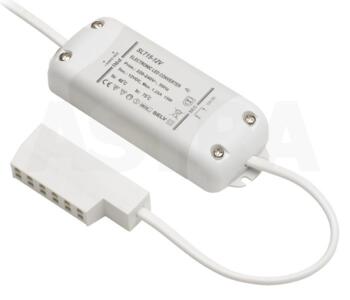LED Driver 12V - 6 Way Amp Socket - DRV12-15W-AMP6 - White