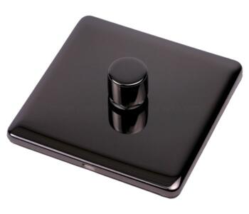 Screwless Black Nickel Dimmer Switch - Single 2Way - With Black Insert