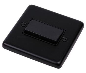 Matt Black Fan Isolator Switch - 10A - With Black Interior