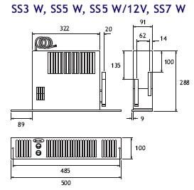 Smiths SS5/Dual Fuel Hydronic Plinth Heater - SS5/Dual - Max. 1.7kW (5800Btu) - Room Size 37m3