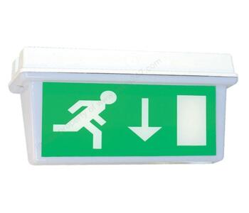 8W Drop Bulkhead Emergency Light - With Down Man Symbol