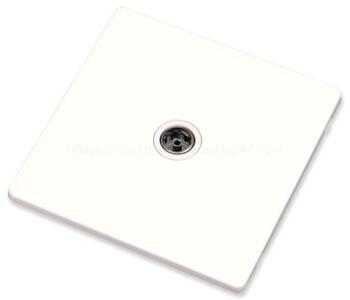 Screwless White TV Socket - 1 Gang Co-Axial Non Isolated