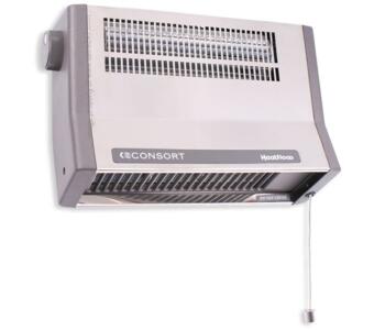 Bathroom Fan Heater - Consort 2kW Stainless Steel - 2KW with Thermostat Stainless Steel