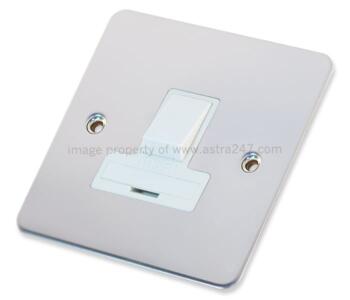 Flat Plate Polished Chrome 13A Switched Fused - 13A DP Switched Fused Spur