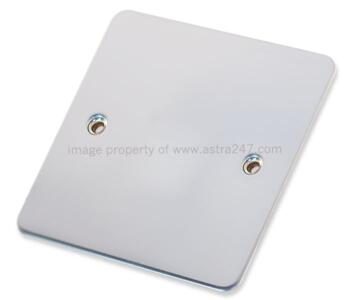 Flat Plate Polished Chrome Blanking Plate - Single Blank Plate - 1 Gang