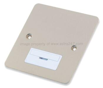 Flat Plate Satin Chrome 13A Unswitched Fused Spur - 13A DP Unswitched Fused Spur