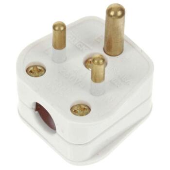 2A Plug Tops - Round Pin - Rewireable - Non Fused - 2A - White