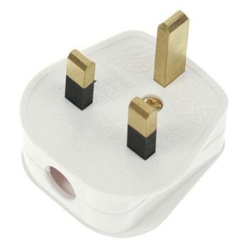 13A Plug Top - Standard Rewireable - Resilient  - White with 5A Fuse
