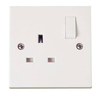 Polar 13A Single Switched Socket - Bright White 