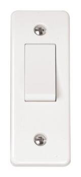 White Mode Single Architrave Switch 1 Gang 10AX 2 Way - White 