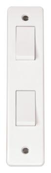 Mode Double Architrave Switch 2 Gang 10AX 2 Way - White 