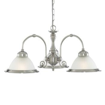 American Diner Ceiling Light - Satin Silver 1043-3  - Satin Silver