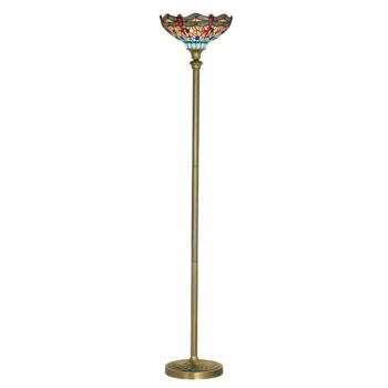 Tiffany Floor Lamp - Antique Brass Dragonfly 1285 - Antique Brass