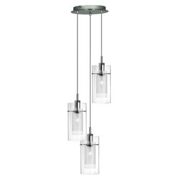 Duo 1 - 3 Light Ceiling Light - 2300-3 - Chrome/Clear and Frosted Glass