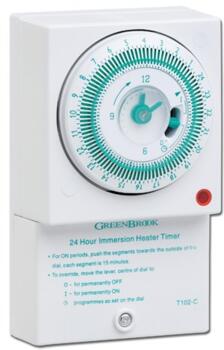 Mechanical Immersion Heater Timer - 24 Hr & Backup - White