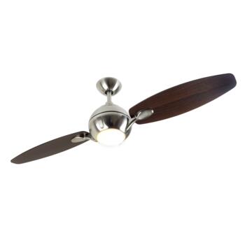 Fantasia Brushed Nickel Propeller Ceiling Fan with Light  - with 44" Dark Oak Blades