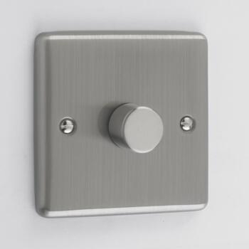 Windsor Brushed Chrome Dimmer Switch - 1 Gang 400W