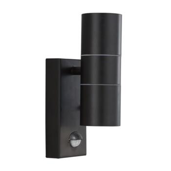 Black Outdoor Wall Light with Motion Sensor  -  7008-2BK