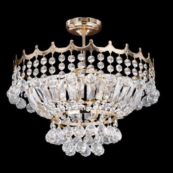 Gold 5 Light Crystal Chandelier  - Gold-Plated Finish