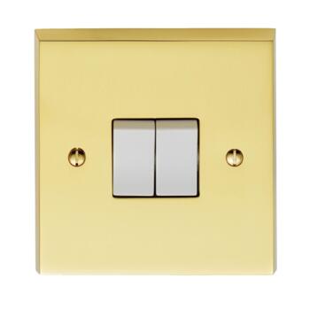 Victorian Polished Brass Light Switch - 1 Gang 2 way