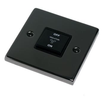 Black Nickel Fan Isolator Switch - Single - 1 Gang