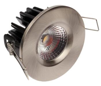 8w LED IP65 Fixed Shower/ Bath Downlight - Brushed Nickel