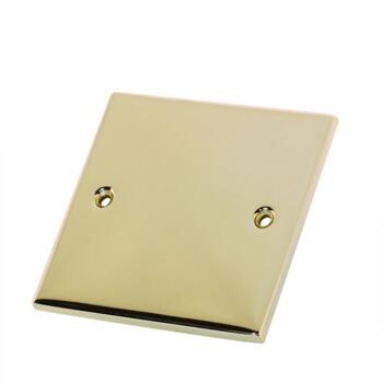 Slimline 1 Gang Single Blank Plate- Polished Brass - Polished Brass