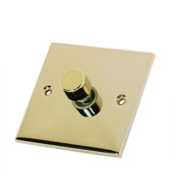 Slimline 2 Way Single Dimmer Switch-Polished Brass - 400W