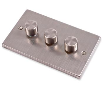 Stainless Steel Dimmer Switch - Triple 3 x 400w
