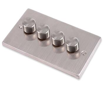 Stainless Steel Dimmer Switch - Quad 4 x 400w