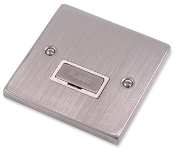 Stainless Steel Unswitched Fused Spur - White Insert - Ingot Unswitched Fused Spur - No Flex White Insert