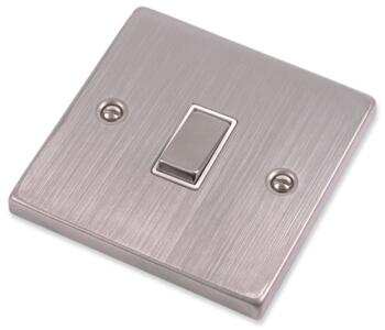 Stainless Steel 20A DP Switch - White Insert - Without Flex Out