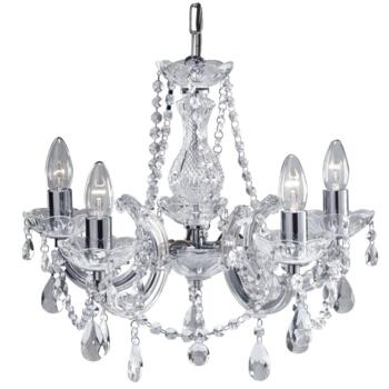 Marie Therese Chandelier - 5 Light Crystal 399-5 - Chrome Finish