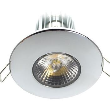10w LED Fire-Rated Downlight - Polished Chrome - Warm White LED 600Lm