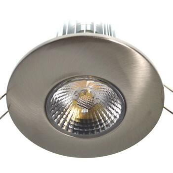 10w LED Fire-Rated Downlight - Satin Nickel - Warm White LED 600Lm