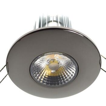 10w LED Fire-Rated Downlight - Black Nickel - Warm White LED 600Lm