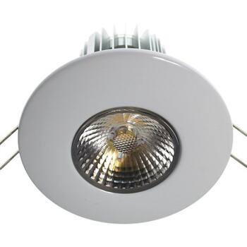 10w LED Fire-Rated Downlight - Gloss White - Warm White LED 600Lm