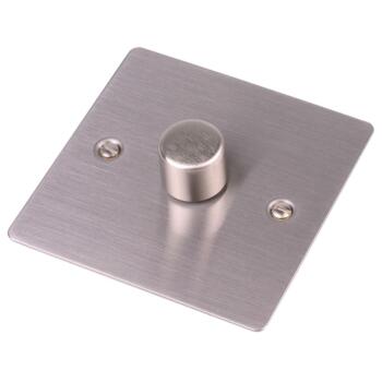 Flat Plate Stainless Steel Dimmer Switch - 1 Way 1 Way 250w Rotary