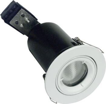 White Fire-Rated Tilt Downlight IP20 - GU10 240V 50W Adjustable