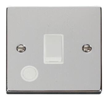 Polished Chrome 20A DP Switch - Flex Out - With White Interior