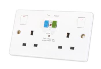 Double RCD Socket Outlet DP 30mA - White