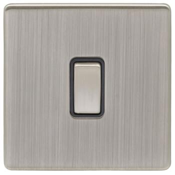 Screwless Satin Nickel 20A DP Switch - Without Neon and Black Insert