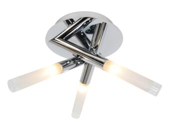 Chrome Crux 3 Light G9 Ceiling Fitting  - Chrome with Frosted Glass