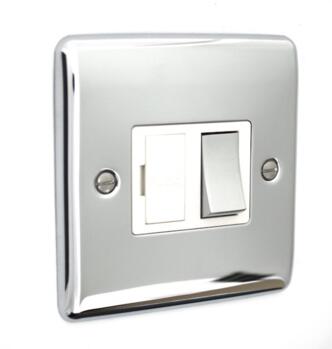 Slim Polished Chrome 13A Fused Spur - 13A Switched Fused Spur
