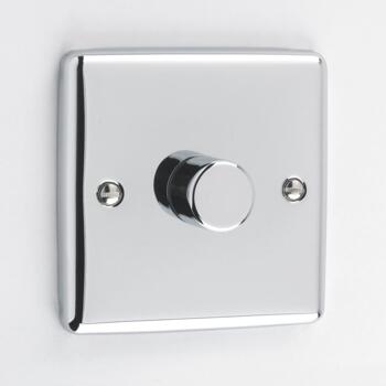 Windsor Polished Chrome Dimmer Switch - 1 Gang 400W