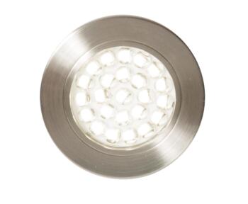 Pozza LED Circular Recessed Cabinet Light IP44 1.5W 240V - Warm White