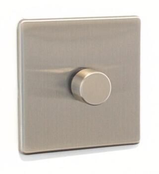 Signature Screwless Brushed Chrome 2 Way Dimmer Switch - 1 Gang 250W