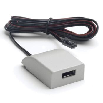 Silver 12V Surface USB Charger - Silver Finish