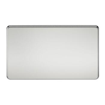 Screwless Polished Chrome Blanking Plates - 2 Gang Blanking Plate